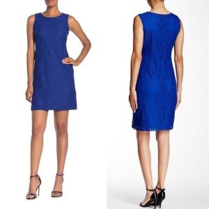 Eliza J Crochet Lace Layover Sheath Dress in Royal Blue Size 22W
